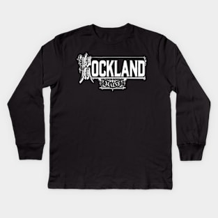 Vintage Rockland, ME Kids Long Sleeve T-Shirt